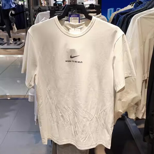 Nike (NIKE) short-sleeved men's 2025 summer new sportswear breathable round neck casual T-shirt tops HF6169-133 HF6169-133 white UPF40+ XL