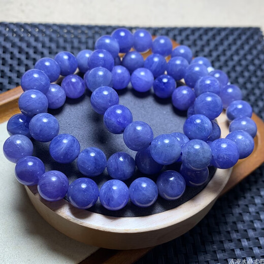 Chihuan Natural Tanzania Tanzanite Ocean Heart Single Circle Bracelet Gemstone Jewelry Purple Sapphire Crystal Bracelet Gift for Women (A6) Approximately 7.3-7.9mm