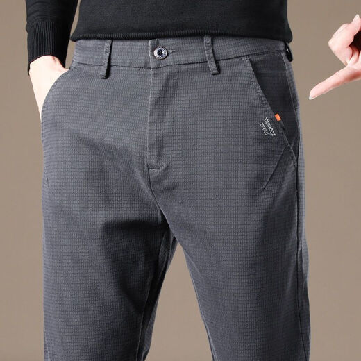 Gy Goldlion 2025 Frühling Casual Hosen für Männer, dicker, schlanker koreanischer Stil trendy und vielseitiger Ruhe WX653 Schwarz 28 (Taillenumfang 2 Fuß 1)