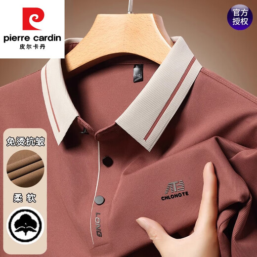 皮尔卡丹（pierre cardin）长袖t恤男士2025年春秋季新款商务休闲宽松翻领打底POLO衫上衣 16823浅绿 M 165【建议95-120斤】