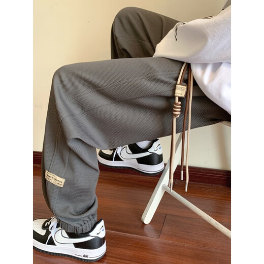 S.Sofea Herbst Oversize American Swatpants Lose Lose großer Bindungssporthosen K1049-Black+K1049-Grau M Empfohlen 90-115jin [Jin gleich 0,5 kg] kann 95-115jin tragen [Jin gleich 0,5 kg]