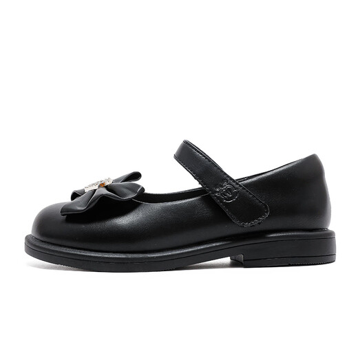 Babu Dou children's shoes spring British style princess shoes medium and large children's fashion girls' leather shoes casual 108551042 black 29
