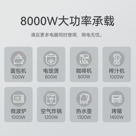 NVC雷士电工轨道插座 明装免打孔壁挂式可移动墙壁滑轨插座60厘米+五孔*3黑色