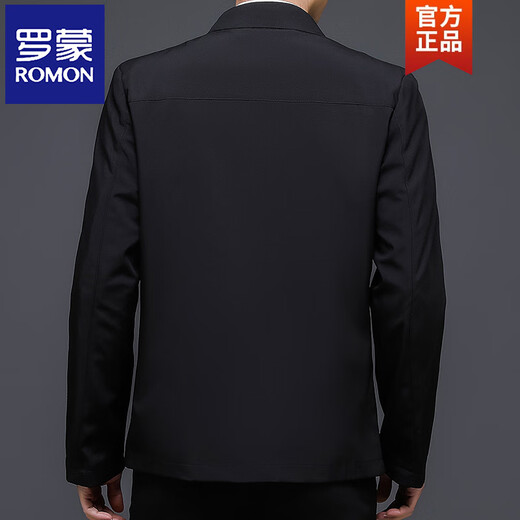 罗蒙（ROMON）2025年秋冬行政夹克男士商务西服外套百搭春秋季爸爸翻领上衣西装 蓝色 110斤-130斤 L