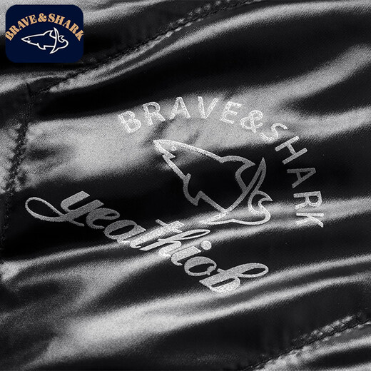 BRAVE&SHARK Men's Lightweight Down Jacket Fashionable Shiny Short Down Jacket Winter New Warm Jacket Black L (175) Recommended 120-140Jin Jin equals 0.5 kg