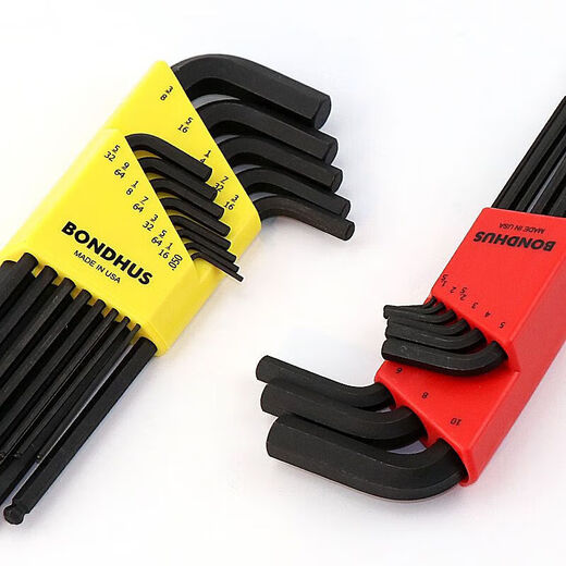 
LISMBondhus United States metric imperial hexagon wrench set lengthened ball head flat head hexagon key 12137 English 13-pack extended flat head
