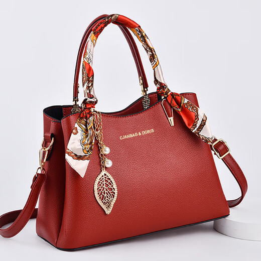 Bo Na Ling wedding bag bride's portable cross-body bag mother's bag Qiji red large capacity New Year's Eve gift for wife and mother handbag burgundy