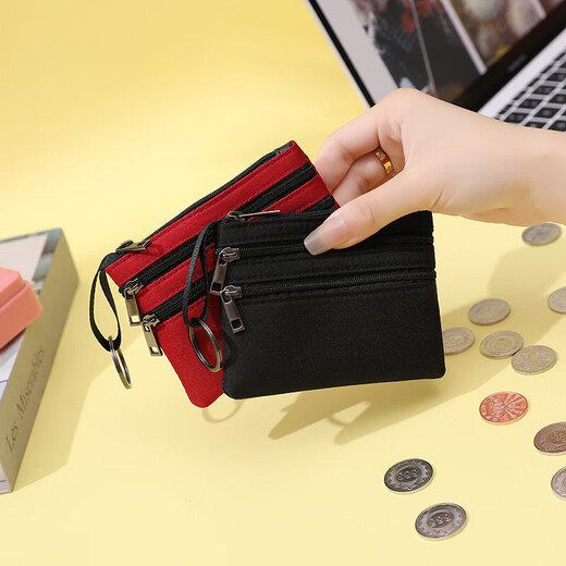 Jiemo Coin Brieftasche Frauen Leinwand Hand halten kleine Tasche Student Short Mini Wallet Card Bag Männer Reißverschluss Schlüsselmünze Militärgrün