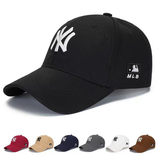 NEW NY MLB ERA hat men's and women's baseball cap Korean version new sunshade hard top trendy peaked hat sun protection versatile casual fashion embroidery NY black one size fits all size adjustable 52CM-63CM