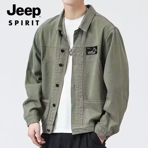 Jeep Spirit Jeep Jacke Herren Frühling und Herbst 2025 Neues Hemd Revers Herbst Herren Work Jacke Frühherbst-Kleid Top Jeep [Aktualisierte Version] K12806 Black M [Vorgeschlagen 90-120jin [Jin Equals 0,5 kg]]