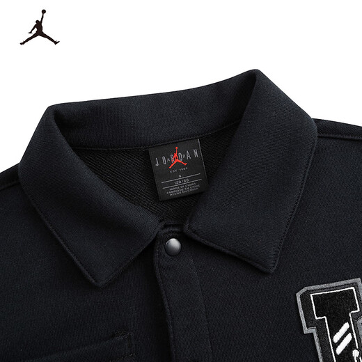 NIKE JORDAN Nike AJ children's shirt 2025 spring new comfortable terry children's long-sleeved shirt black 120/60(6)