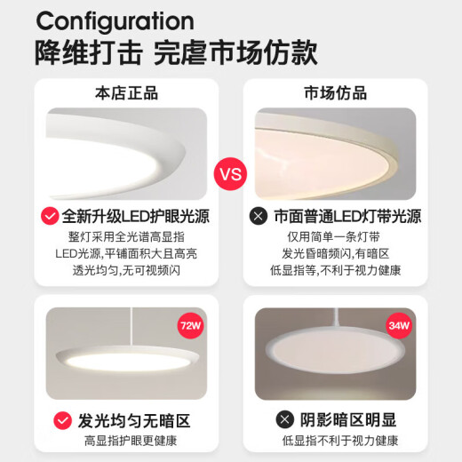 Primera impresión 2025 NUEVA LAMP DE RESTAURANTE ESPECTURA Full Spectrum Restaurante Lámparas de calabaza Modern Simple Pumpkin Lámpara Guangdong Zhongshan MTJ689-5 Disc de tres colores LED (blanco + beige)