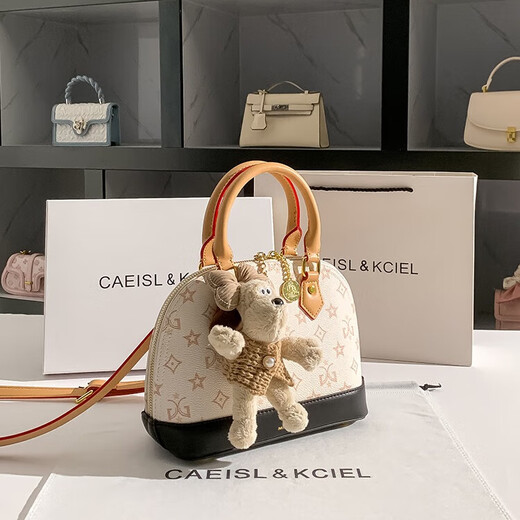 CAEISL & KCIEL小&ck2025新款包包女包时尚斜挎包休闲手提贝壳包送女友礼物 白拼色
