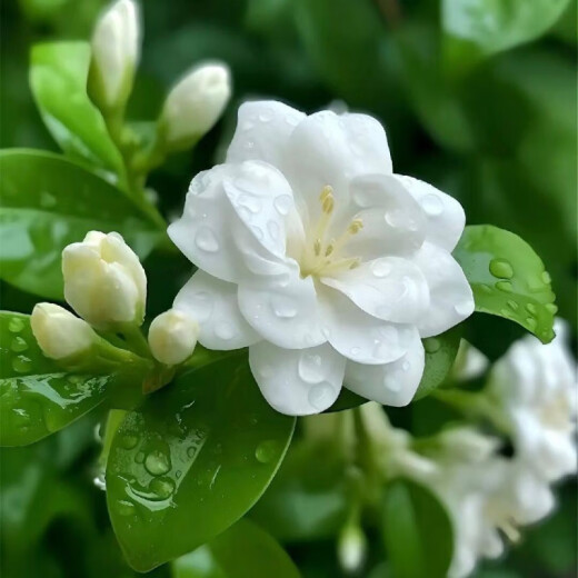Jasmine seeds heat-resistant ornamental plants are easy to live and easy to plant. Balcony potted indoor flower rich-scented seeds. Jasmine flower seeds (single-petal pen tip) MLH718 new seeds: 1 pack of about 31 pieces: give
