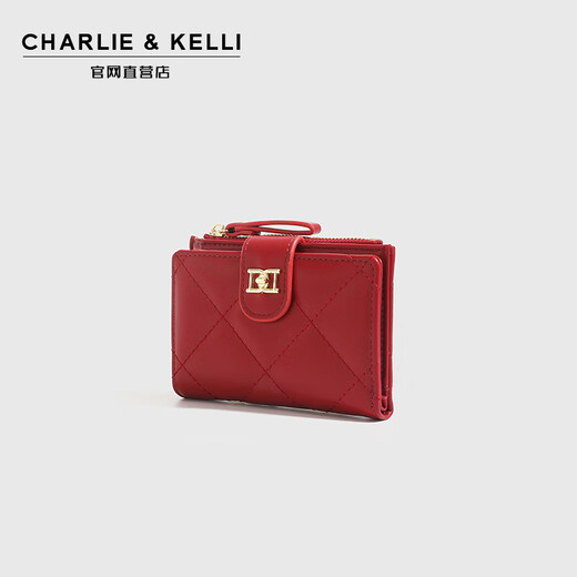 CHARLIE & KELLI品牌 CK轻奢包包女包2025新款钱包女士简约零钱包卡包 红色【七夕实用礼物】