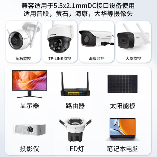Shimingtong Surveillance Camera DC12V Extension d'alimentation Câble 5,52,5 mm Câble d'alimentation du connecteur masculin et féminin