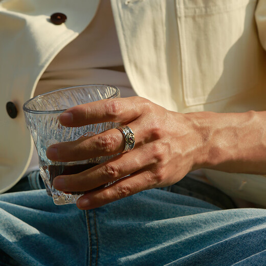 IDEAGEMER Clown Series 925 Silver Ring Men's Retro Original Niche Design Handsome Smiling Face Personalized Ring 925 Silver Clown Ring - Hong Kong No. 20