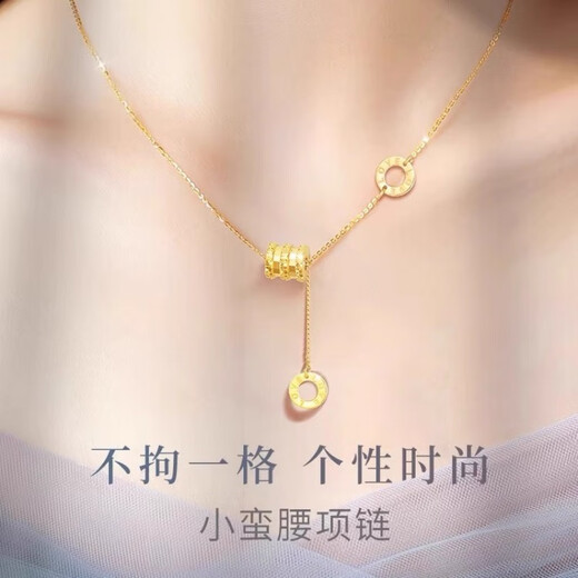 Buhesyt high-end gold necklace women's pendant 18K gold necklace as a birthday gift for your girlfriend Four-leaf clover