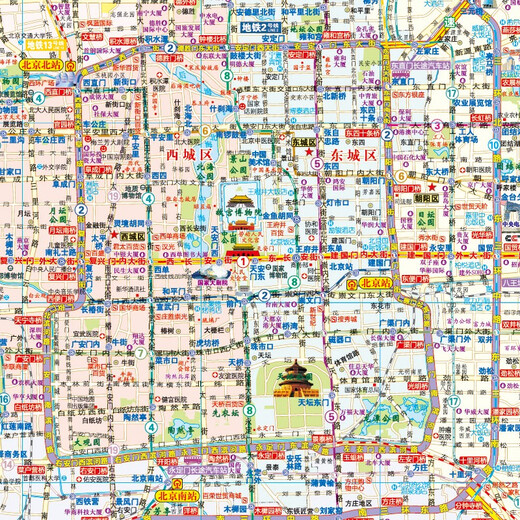 2025年新版 北京地图·大城区详图超大六环完整版（北京地铁线路导航图 尺寸0.98*0.67米  