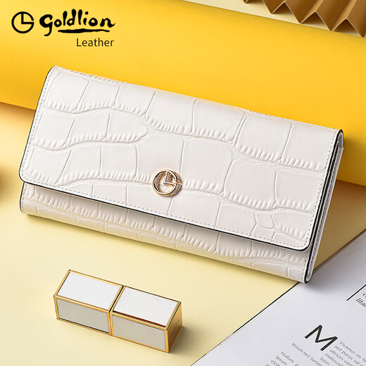 Jinlilai Offizielle Flaggschiff -Brieftasche für Frauen Langes Krokodilmuster Echtes Leder Damen Clutch 2025 Neue Tasche Trendy Modehand [weiß] Offizielle gefälschte gefälschte feine zehn kostenlose Versand