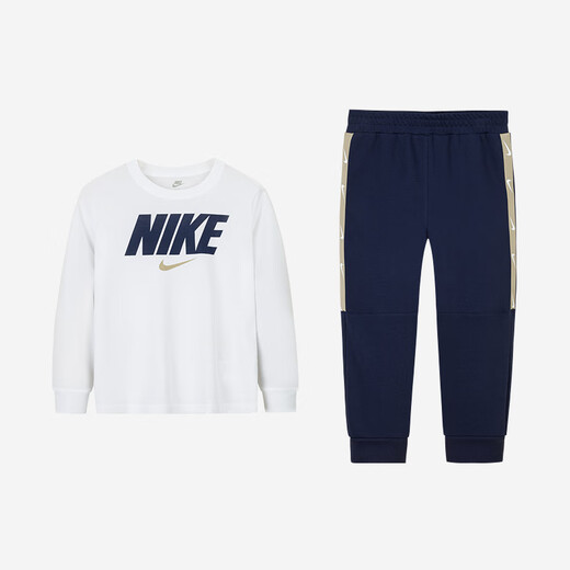 NIKE耐克童装男女童长袖T恤+长裤2件套2025春季儿童套装