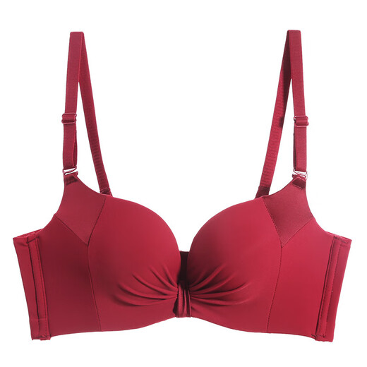 Maohuo (MAOHUO) zodiac year of the horse red high-end underwear women's small breast push-up adjustable bra set high-end Valentine's Day gift zodiac year red suit 75B 34/75 AB medium thick cup