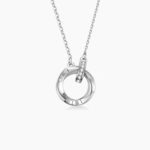 Ji Shizhe platinum platinum pt950 necklace for women, practical Chinese Valentine's Day birthday gift for girlfriend and wife. Platinum model - platinum necklace + Möbius strip pendant.