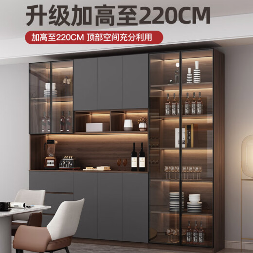 XMSJ Custom Dining Side Cabinet Integrated Wall High Cabinet Light Luxus Home Wohnzimmer Weinschrank Restaurant Tee Schrank Küche Aufbewahrungsstil 15280*40*220 Lieferung in Startseite +