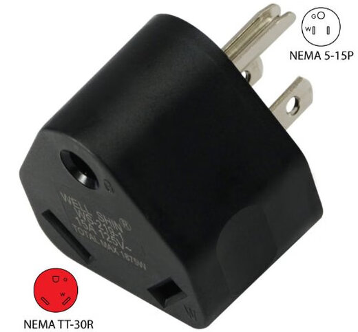 
Conntek 14101 15A to TT30R RV Plug Adapter Black