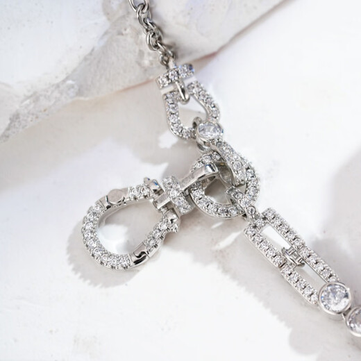 POP-encrusted diamond horseshoe buckle chain 18k gold plated adjustable universal chain pendant lanyard jade pendant lanyard DIY versatile zircon horseshoe buckle universal chain