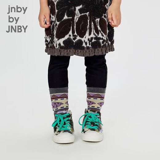 Jnby von Jnby Jiangnan Stoff Kinderkleidung Baumwolle High-Top-Socken modisch und niedlich süße Herbst- und Wintermädchen und Kinder 6o9n12610 900/braun Farbe gemischt 5-7 Jahre alt