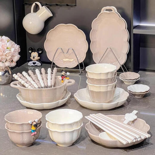 CLCEY日本进口品质景德镇感碗碟套装家用陶瓷盘子釉下彩餐具碗盘轻奢碗 纯色釉盘子8.5寸2个装1278