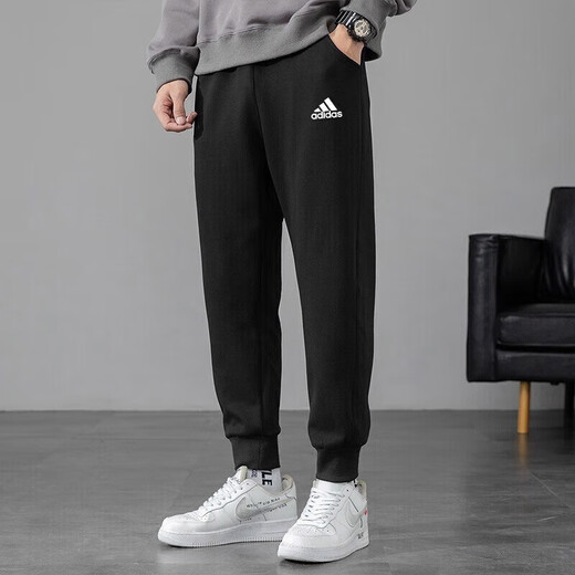 阿迪达斯 （adidas）裤子男 25秋季新款运动休闲裤健身训练针织透气宽松束 GK9226 XS (170/72A)