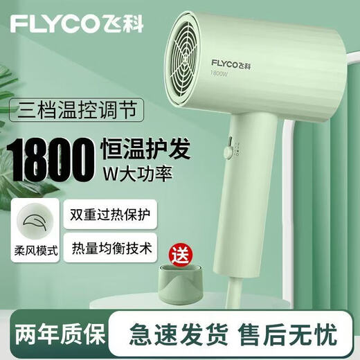 Feike Hair Dryer Door Home Hair Dryer négatif Ion Clain Care Clain Hair Dryer n'endommage pas la température constante de la température rapide à séchage rapide Double surchauffe la protection 1800 W