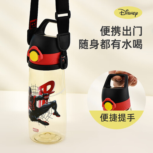迪士尼水杯PPSU杯子680ML儿童水杯吸管夏季便携耐高温塑料杯 6646蜘蛛侠