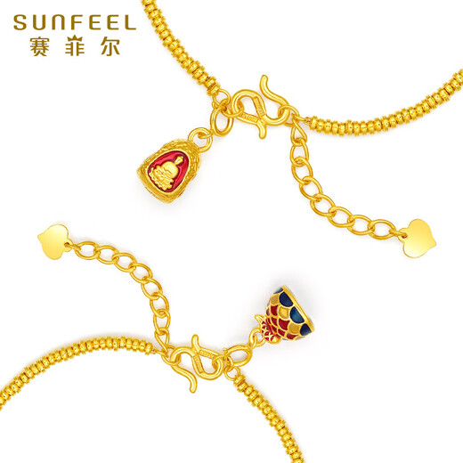 Safir 18K gold pendant for women, national fashion koi seal pendant DIY pendant for birthday gift koi seal pendant - chain not included