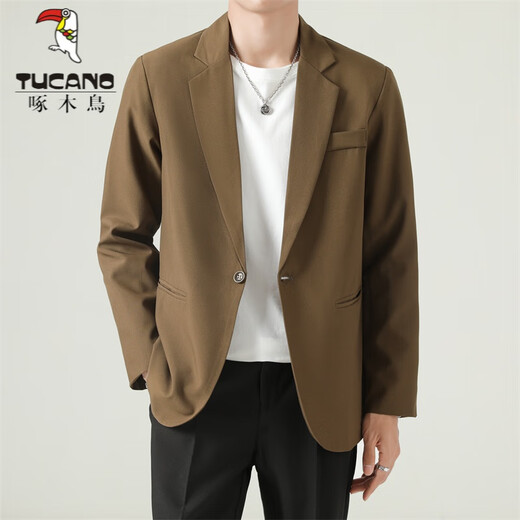 
Woodpecker (TUCANO) casual suit men's blazer men's 2025 new spring and autumn loose simple large size jacket jacket dark gray XL