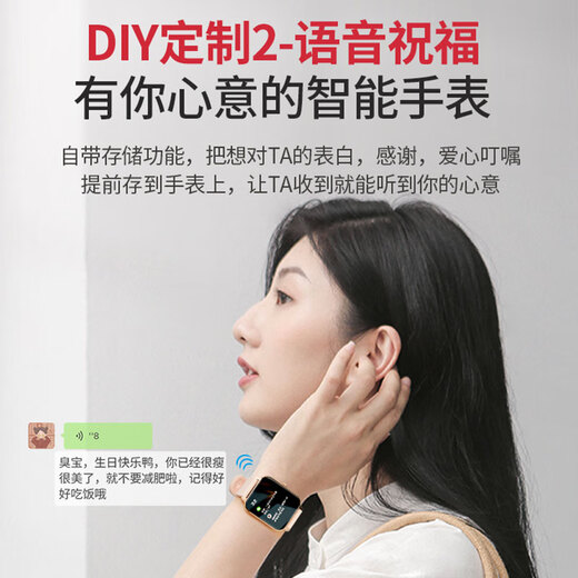 Huawa Smart Watch Damen Bluetooth Telefon Watch 3Fits wasserdichte Sportwache Herzdruck Überwachung von NFC Valentinstag kleiner Silberblock - Bluetooth Call + Zahlung + NFC [Keine Karte erforderlich - Herzfrequenzblutdruck - Übung]