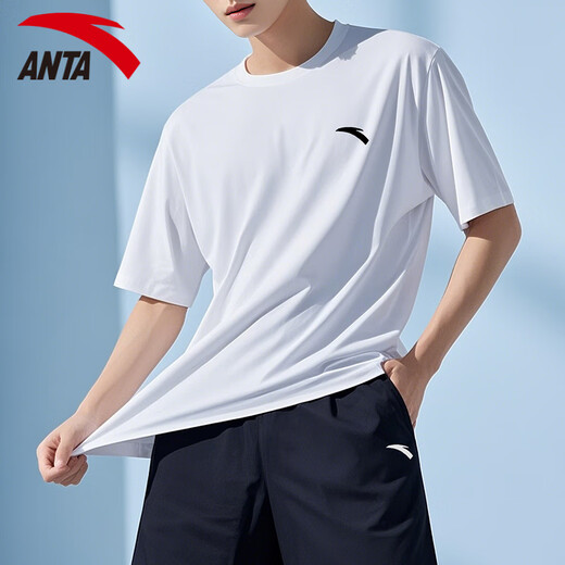 
Anta (ANTA) ice silk quick-drying sports suit men's summer new breathable and versatile fitness casual shorts two-piece set [ice silk quick-drying suit] Pure white/basic black L/175