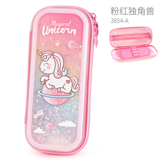 Petite épingle à épingle avec huile mouchette de stylo de sable de carton tpu crayon étudiant crayon crayon pour enfants crayon one pièce 3899-4a licorne rose