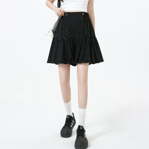 Miduli, maternity skirt, summer shorts, buds, skirts, women's belly-free small maternity suit, active black XL