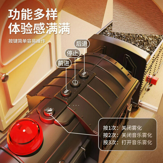 
Bimochang retro steam train high-speed train model remote control boy toy children green leather track car toy steam train 04 full set + lighted carriage retro large