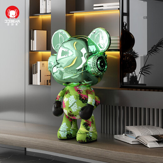 Supreme Swan Ding Dong Bear Violent Bear Audio Floor-standing Decoration Living Room Large Light Luxury Crafts Opening and Moving Housewarming Gift Painted Gold Version 2.0 (Height 61cm)