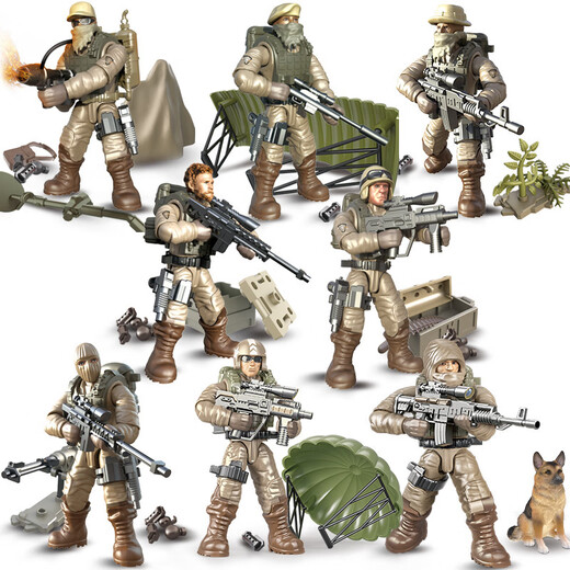 
Xiangjun Cross-border Xiangjun assembled military figure model joint movable simulated human figure building blocks soldier military weapons toys Xiangjun 9921 World War II soldiers 1 set of 8 boxes Please press 8