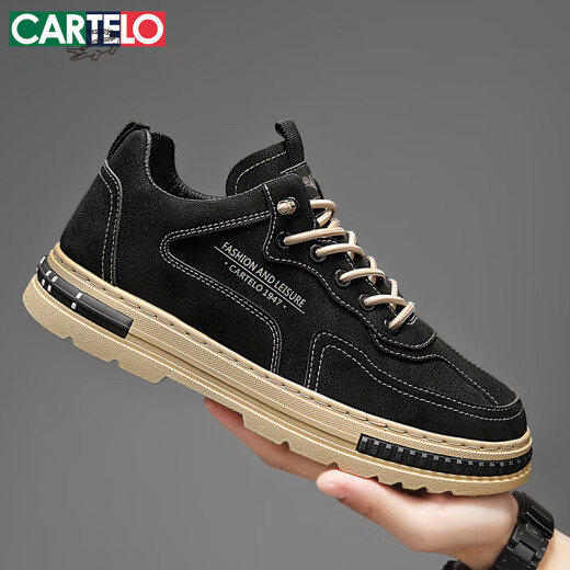 Zapatos para hombres de cartelo tendencia de primavera y verano 2025 zapatos de moda para hombres zapatos casuales de un pie de un pie botas de tablero botas negras 42