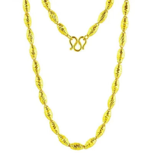 OFK gold 2025 new pure gold men's necklace olive chain simple bamboo chain yellow domineering olive chain 999 gold 36 grams solid will be restored soon