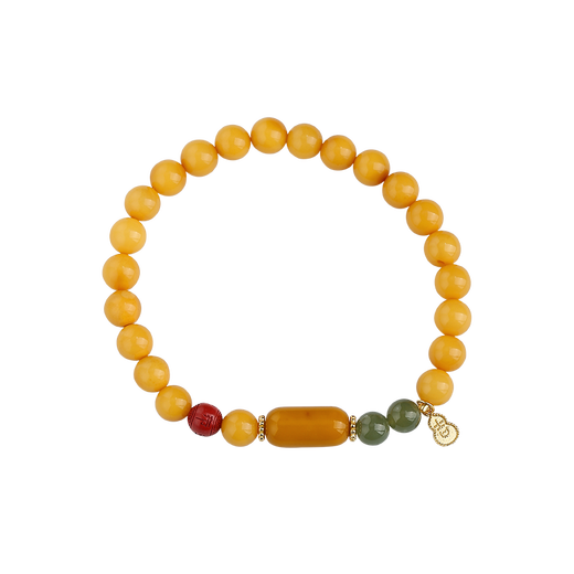 Potala Palace Beeswax Bracelet 925 Silver Transfer Beads Women's Bracelet Plate Playing Buddha Beads Small Tag Beads Birthday Gift Xiang Chenhuan Beeswax Bracelet