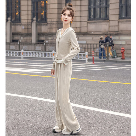 Sibaiser Fashion Sports Set pour les femmes 2025 Autumn Nouveau faux haut en deux pièces avec pantalon long pantalon