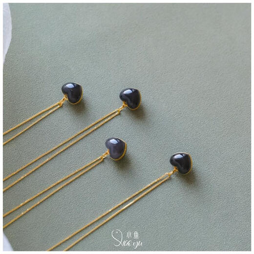 Junbu Hetian jade design small love pendant thick smoke purple imperial purple thick love mini non-ink jade 18K heavy gold thin version small love