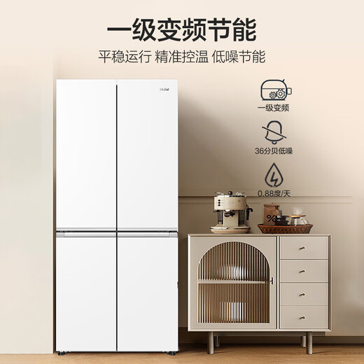 Haier (Haier) Little Red Flower - Blooming Edition 500 liters 594mm professional ultra-thin cross T-shaped four-door first-class energy efficiency household refrigerator BCD-500WGHTDEDWVU1 20% national subsidy